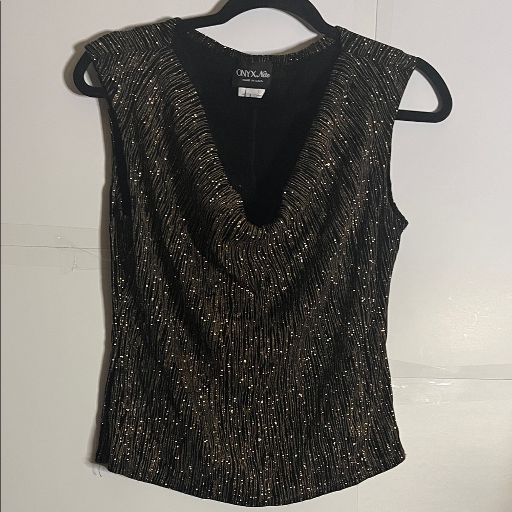 😄Shimmering party top holiday shirt sparkles large
